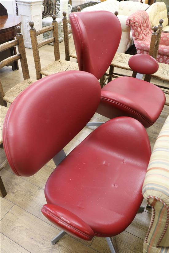 A pair of Danish swivel chairs